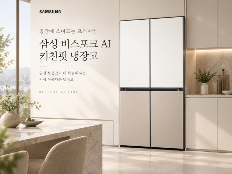 신혼/입주 냉장고 추천, 삼성 비스포크 AI 키친핏 640L 4도어 RM70F63R2XJ